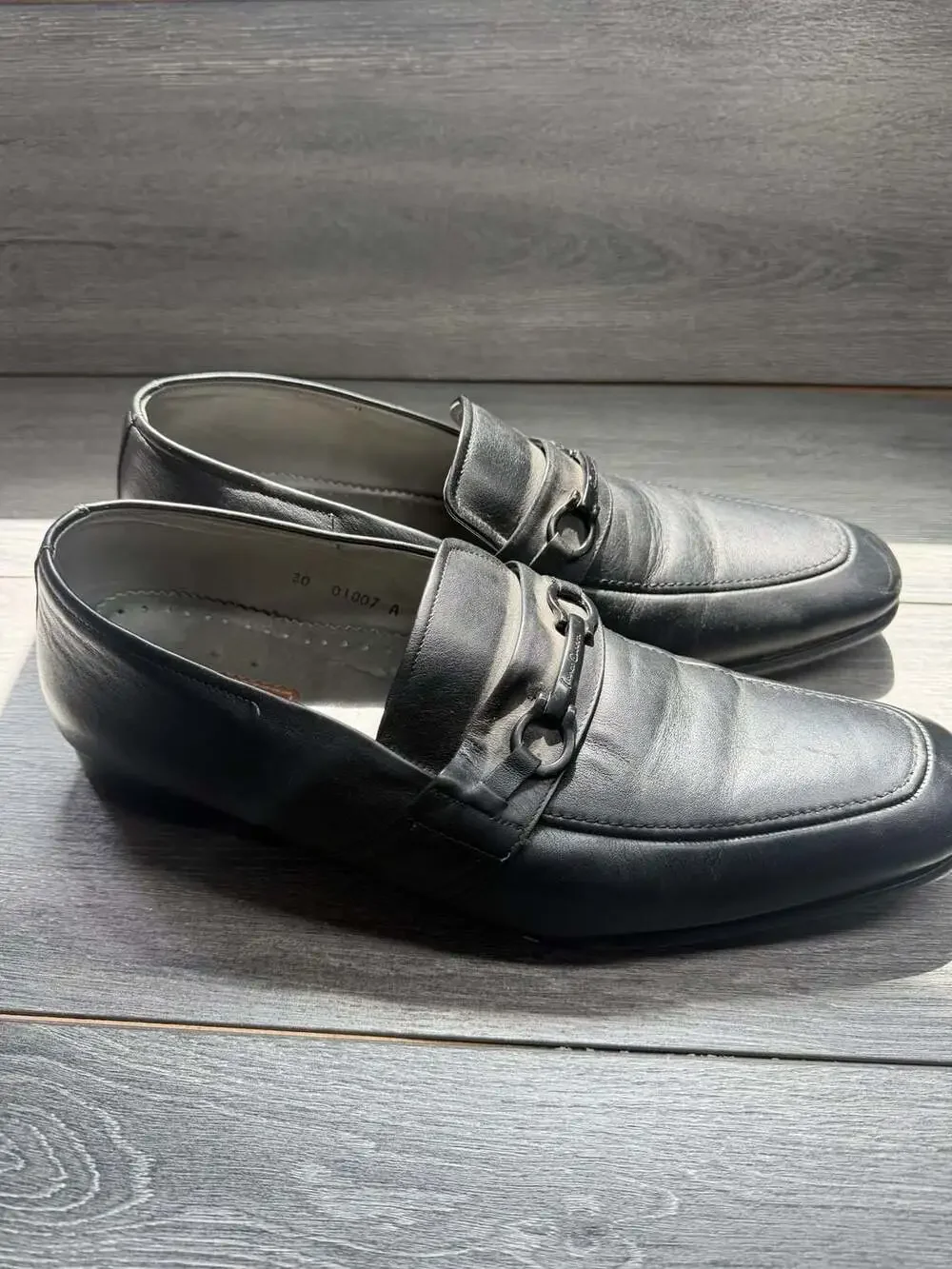 Franco Cuadra Black Leather Bit Loafer Size 12